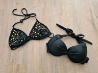 Bikini Oberteil M 38 schwarz gold Nieten Triangel Neckholder BH Nordrhein-Westfalen - Bergisch Gladbach Vorschau