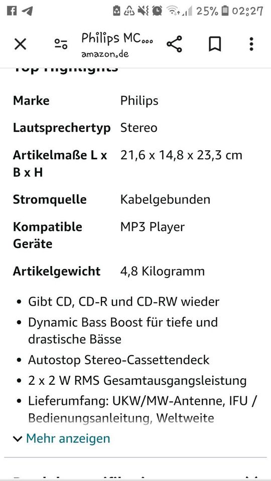 Phillips Micro Anlage MC 147 neu in Hamburg