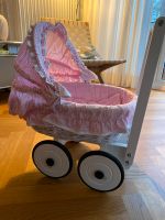 Pinolino Puppenwagen Stubenwagen weiß rosa Holz Korbgeflecht München - Bogenhausen Vorschau