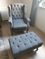 Sessel mit Hocker im Chesterfield Look Niedersachsen - Duingen Vorschau