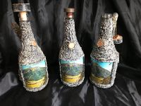 Schnapsflasche Spirituosen Flasche Baumrinde Dekor Vintage Retro Baden-Württemberg - Mosbach Vorschau