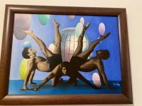 Kunstwerk Bild Öl auf Leinwand Gemälde Männer Turner Gymnastik Bayern - Regensburg Vorschau