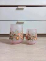 2 Mal Dekoglas Boho Windlicht rosa mit Blumen Pflanzen von Depot Kiel - Gaarden Vorschau