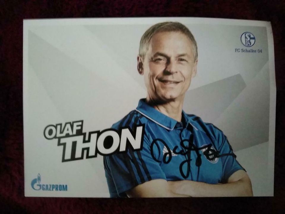 Autogrammkarte Olaf Thon Fussball Schalke Autogramm in Herten