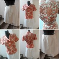 Rock weiß+Bluse orange/creme 50/60er Jahre Original Retro/Vintage Bayern - Störnstein Vorschau