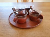 Teetassen Set 4-teilig Holz Glas braun 60er 70er Nordrhein-Westfalen - Olfen Vorschau