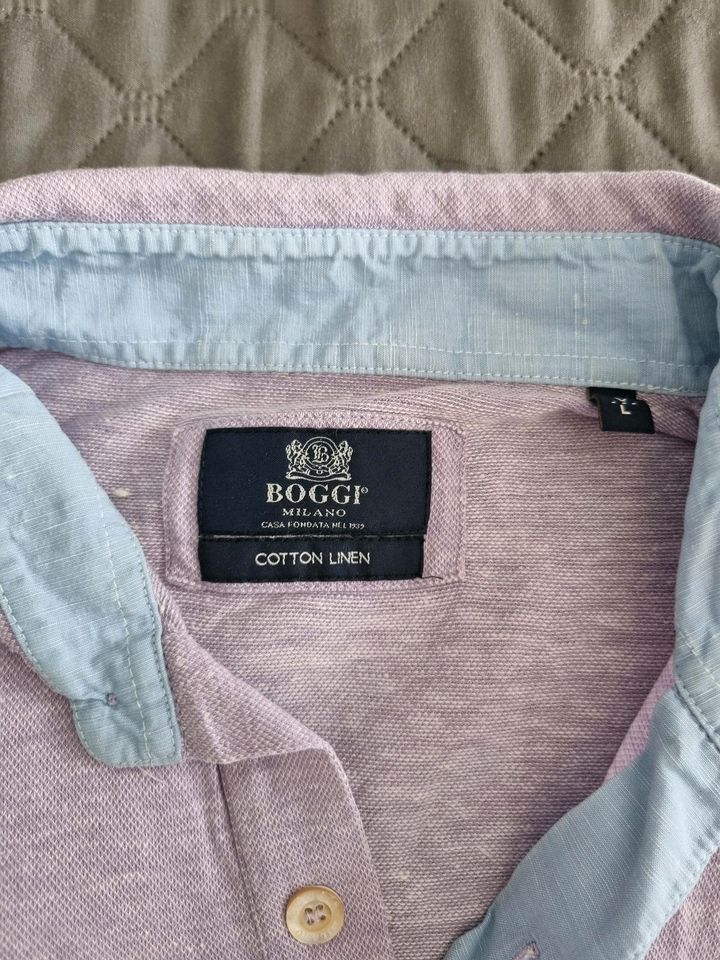 Boggi Milano Polo Shirt Cotton Linen in Wiesbaden