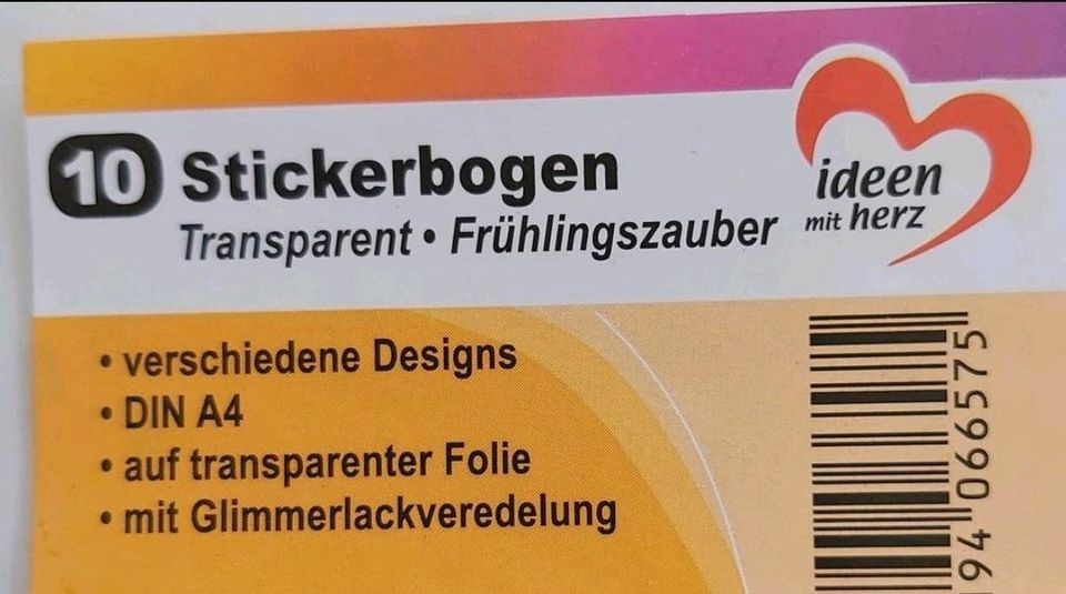 Sticker transparent Frühling Ostern Jittenmeier Ideen mit Herz in Sigmaringendorf