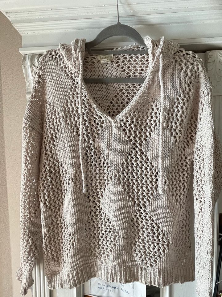 nwtg. butterweicher Kapuzen-Strickpullover beige Gr.M in Gilching