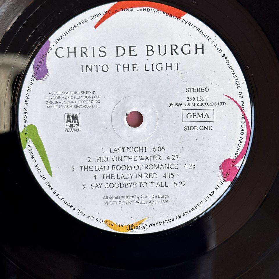 LP – CHRIS DE BURGH – INTO THE LIGHT in Hamburg