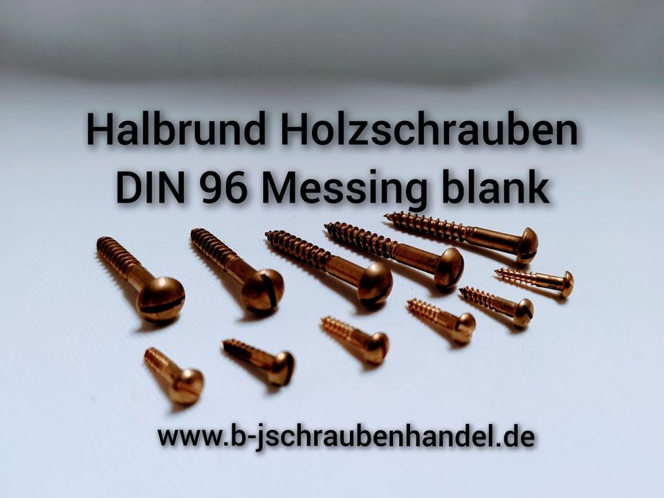 Halbrund Holzschrauben mit Schlitz DIN 96 Messing  M2,0- M5,0 in Bielefeld