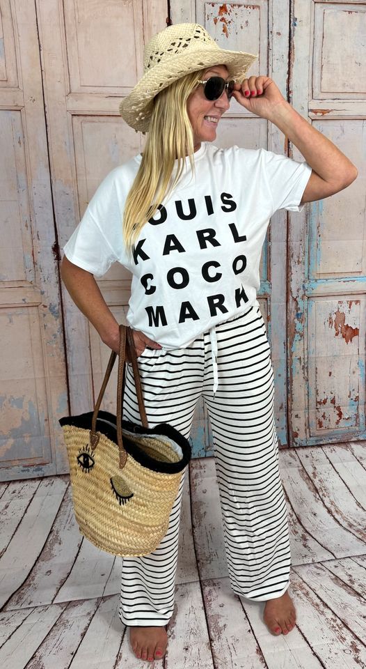 Maxi Pants „Stripes“ & Tshirt „Louis“ 100% Cotton in Bochum