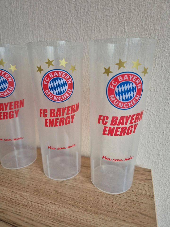 4x FC Bayern München Energy Becher Wie neu Fußball selten 0,3 L in Petersaurach