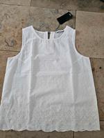 Ärmellose Bluse Top von Mango, Spitze am Saum creme, naturweiss Niedersachsen - Peine Vorschau