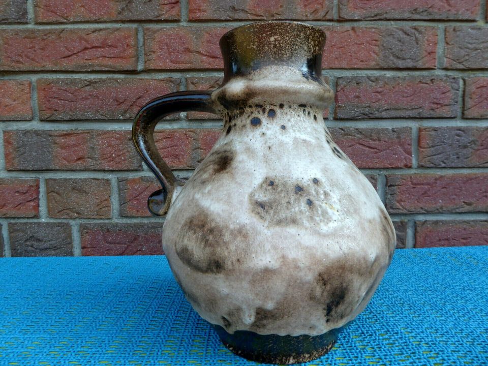 Vase Blumenvase Krug mit Henkel Bodenvase braun gemarkt 372/28 c in Flintbek