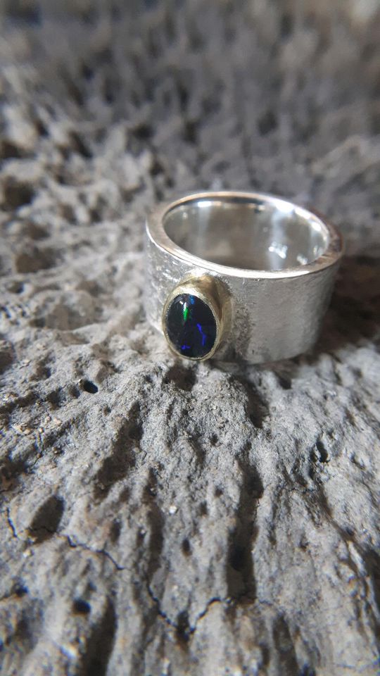 Opal Ring 900er Gold 925er Silber Unikat NEU in Altlandsberg