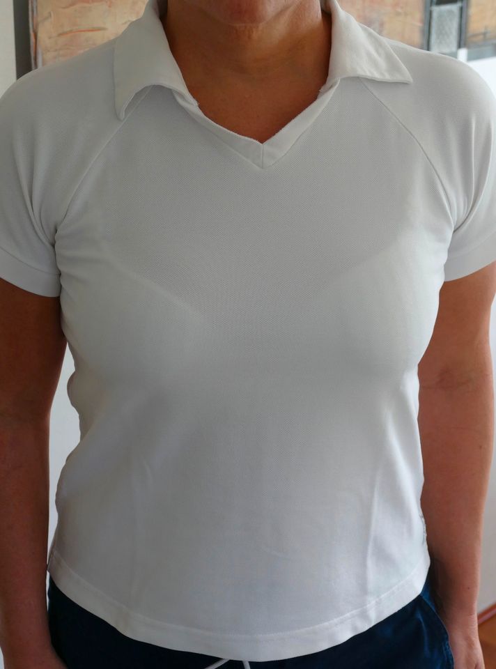 ARMANI Jeans T-Shirt Damen Gr. S weiss Piquè Polo Shirt Top in Mörlenbach