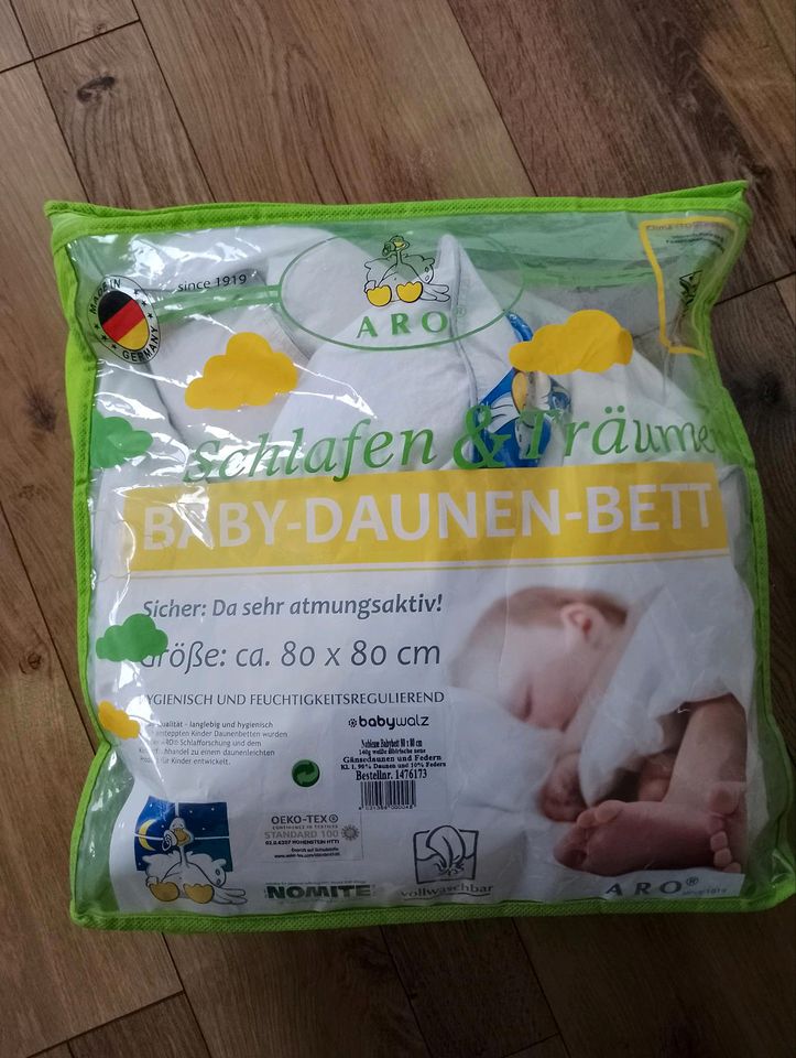 Baby-Daunen-Bett, Bettdecke, Daunendecke in Bad Schussenried