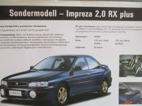 Subaru Impreza 2.0 RX plus Prospektblatt+Preise brochure Nordrhein-Westfalen - Minden Vorschau