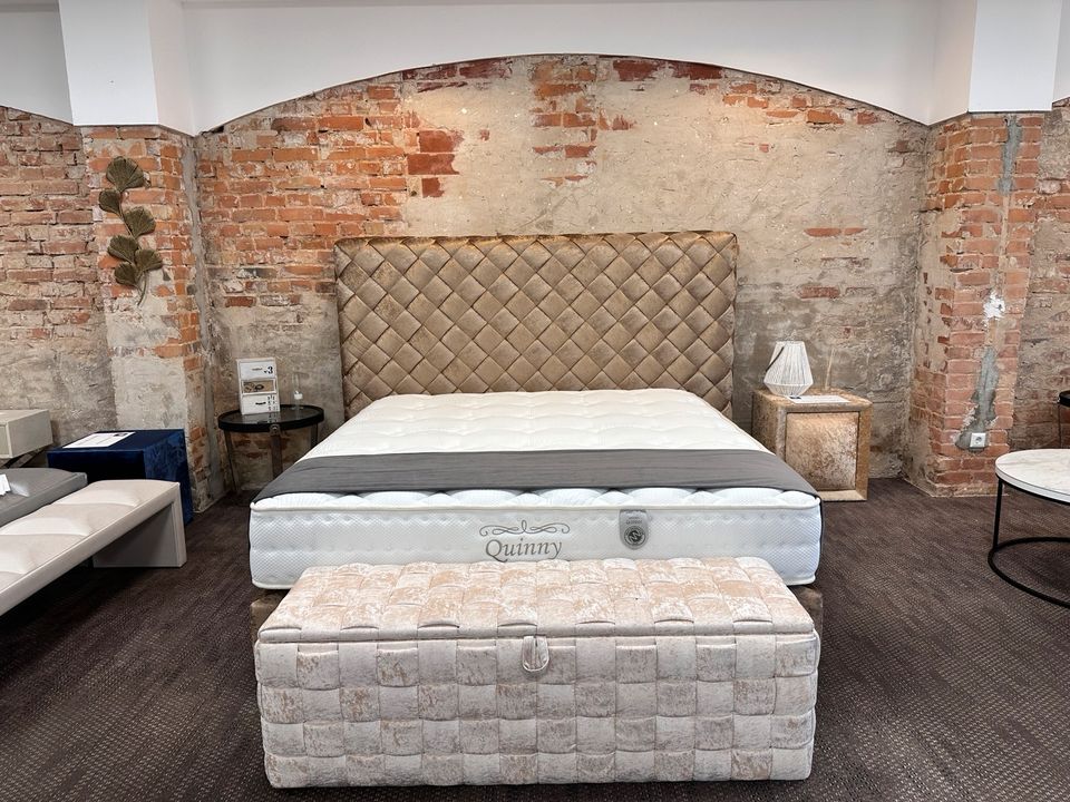 High Quality Gold Boxspringbett 180 x 200 cm inkl. Matratze Polsterbett Bett Doppelbett in Berlin