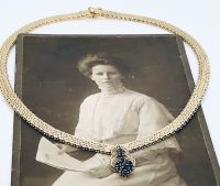 Antik EDEL Jugendstil Collier Halskette Silber vergoldet 290€* Hessen - Buseck Vorschau