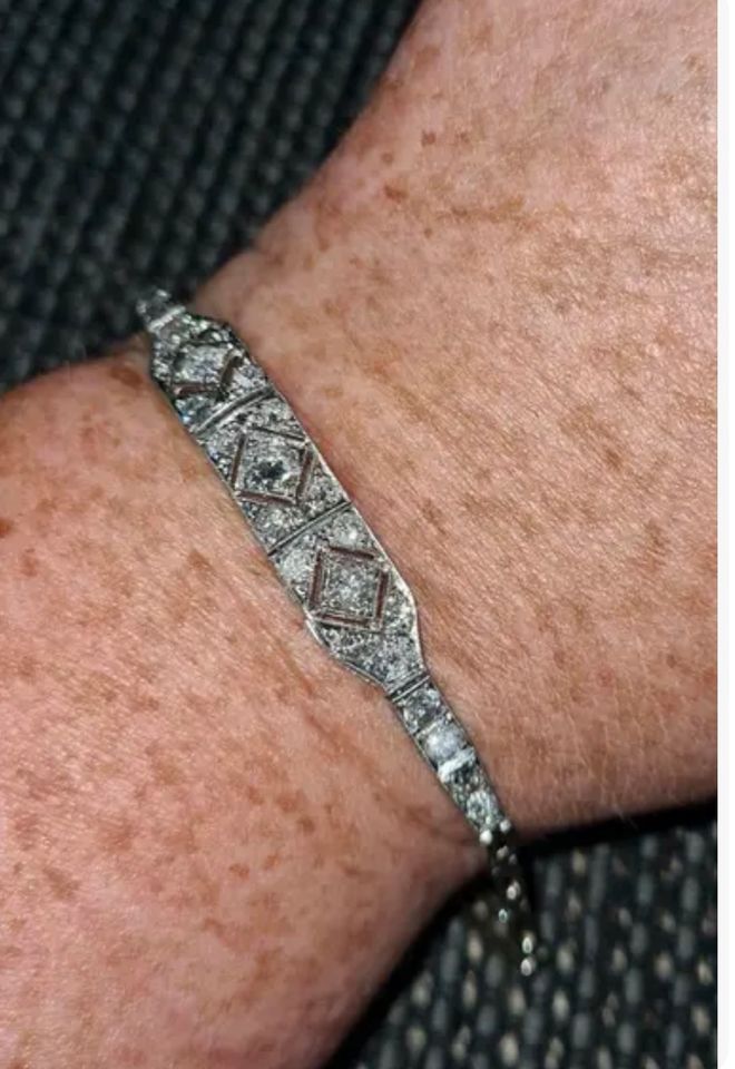 585 Gold diamantarmband Diamanten armband Art deco in Groß Sarau