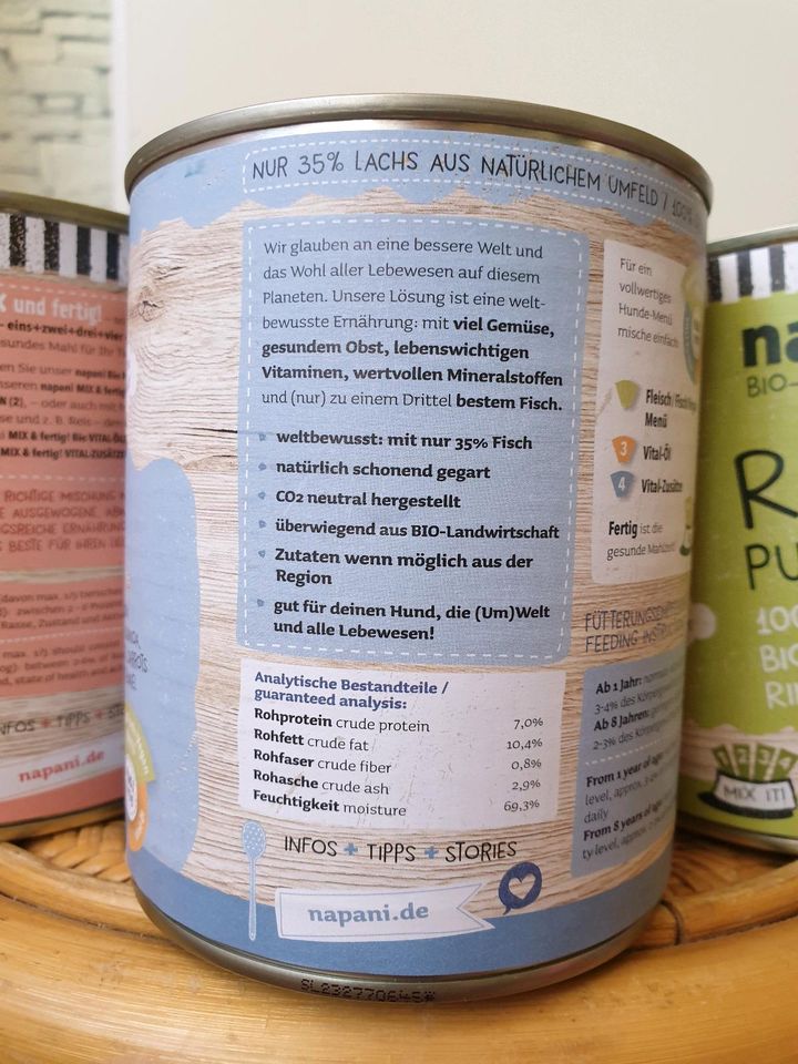 Napani Bio Hundefutter Paket 800g Dosen Glutenfrei Getreidefrei in Berlin