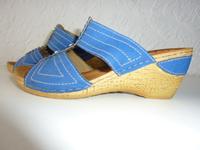MARCO TOZZI  Pantolette Sandalette blau 39 Keil 7cm neuwertig! I Dithmarschen - Eggstedt Vorschau