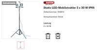 RAPTOR Stativ LED Mobil-Strahler 2x30W 2700 Im IP65 Sachsen - Schwarzenberg (Erzgebirge) Vorschau