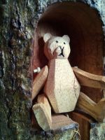 wunderschöne Schlüsselanhänger, geschnitzter Teddy Bär in Höhle Saarland - Blieskastel Vorschau