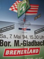 Ankündigungsplakat Werder Bremen - Bor. Mönchengladbach 1994 Niedersachsen - Drochtersen Vorschau