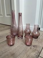 Deko Set - Vasen und Kerzenhalter - Rose Rosa Glas - Shabby chic Nordwestmecklenburg - Landkreis - Gadebusch Vorschau
