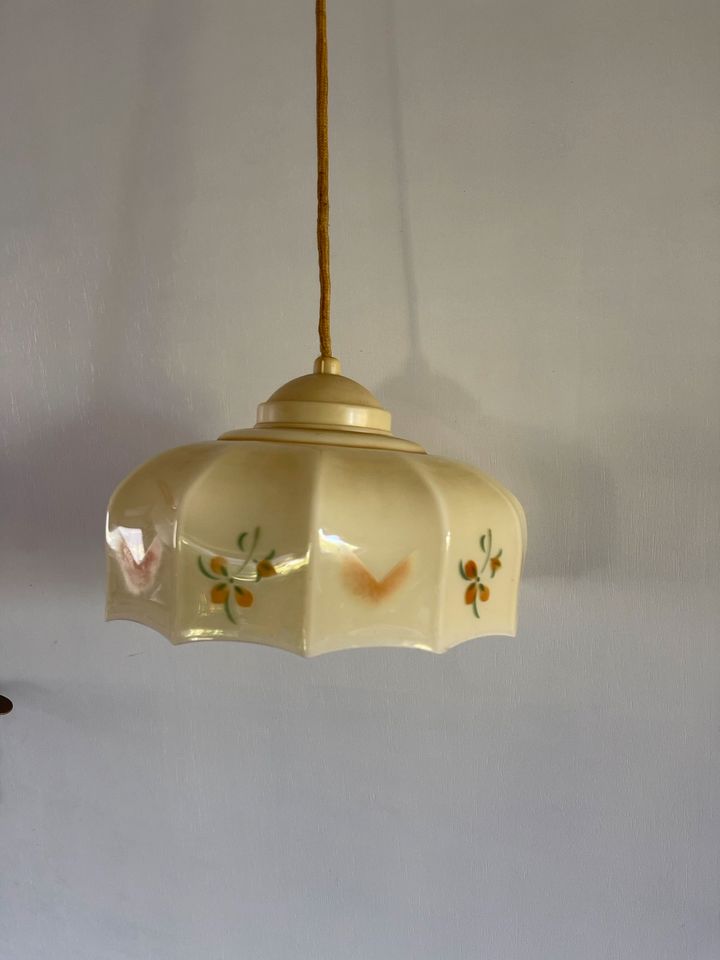 20er 30er 40er Jahre Lampe Deckenlampe Glas Creme in Bad Sobernheim