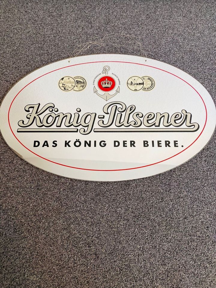 König-Pilsener Spiegel, oval, 60x39 cm, Kneipe in Munster