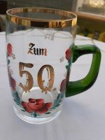 Bierkrug mit Deko-Bemalung "Zum 50." Sachsen - Hoyerswerda Vorschau