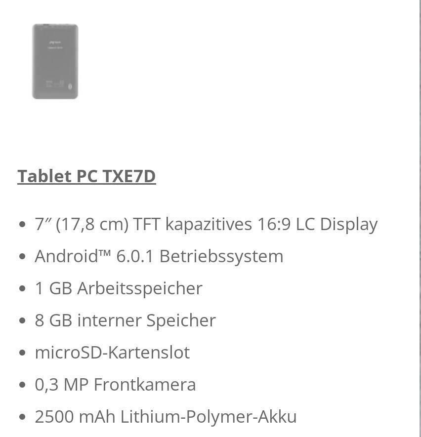 Jay - tech Tablet PC XTE70, Phablet, Handy, Telefonieren, schwarz in Neuss