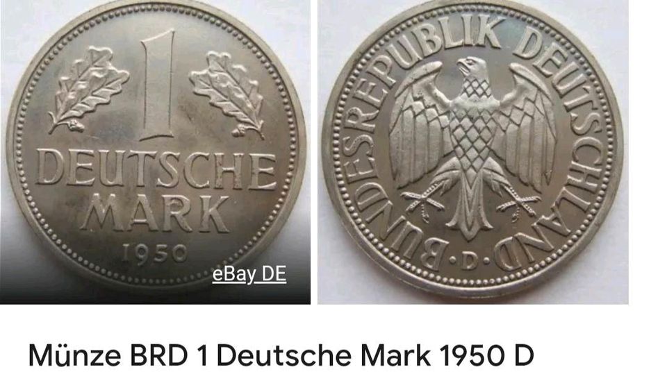 1 Deutsche Mark Münze 1950 in Duisburg