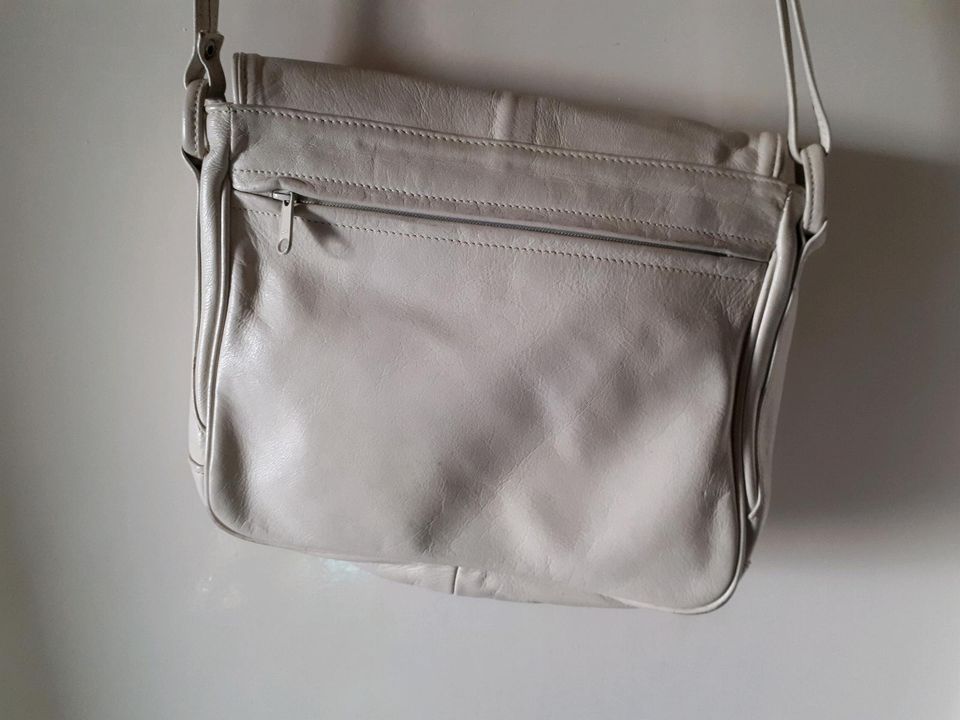 Vintage Lederhandtasche Cypres Ledertasche Handtasche cremeweiß in Hamburg