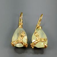 Designer Ohrhänger in 925er Silber-14ct Gold m Prehnit u Zirkonia Nordrhein-Westfalen - Nettersheim Vorschau