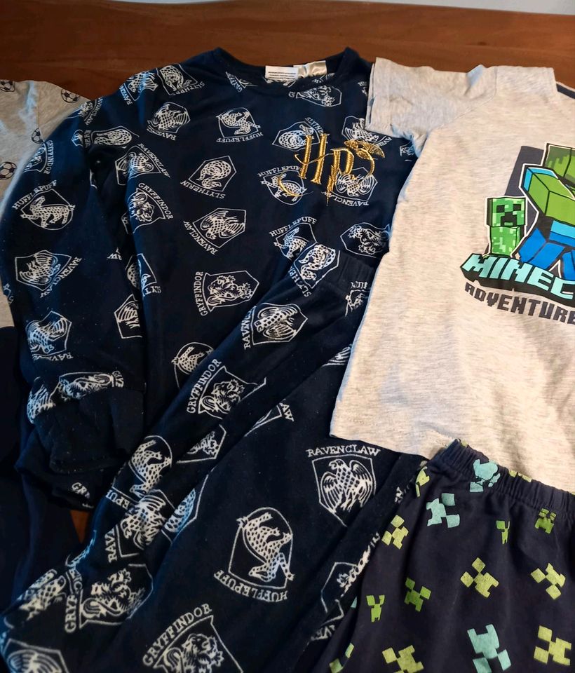 Pyjama Jungen 3-Set Harry Potter-Minecraft-Fußball Gr.134-140 Top in Ludwigshafen