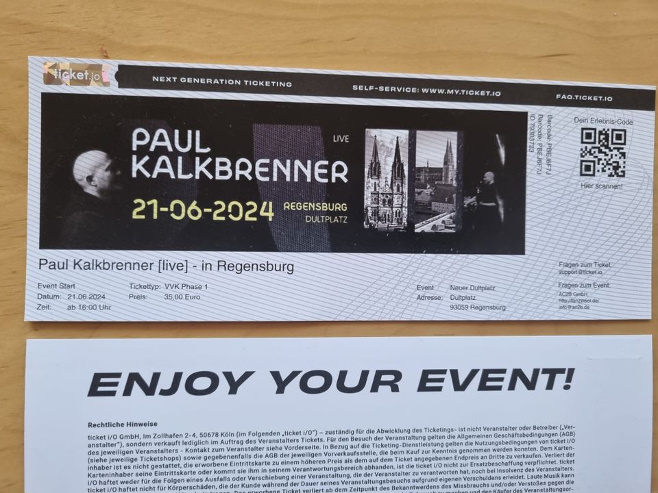 Paul Kalkbrenner 2x Ticket VVK live in Rgbg in Nabburg