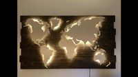 Beleuchtete Weltkarte, Wandbild, Deko, Wohnzimmer Bayern - Floß Vorschau