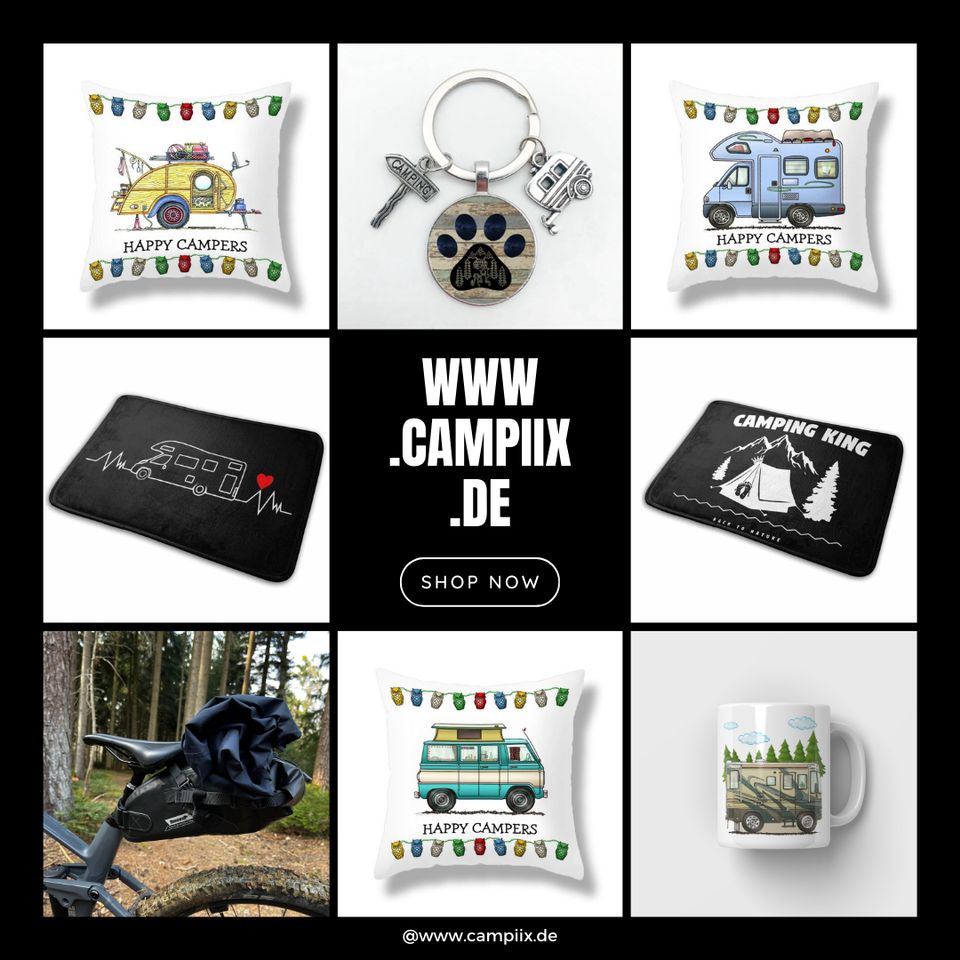 Camping-Feeling pur: Happy Camper Teppich mit 4 Motiven von Wohnw in Waldkraiburg