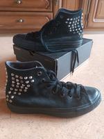 Converse Chucks schwarz mit Nieten 38 CT Collar Studs  Phantom Bayern - Pilsach Vorschau