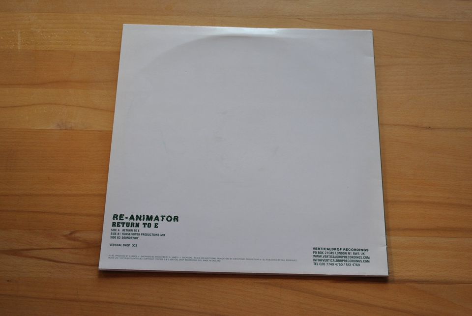 Re-Animator Return To E Vertical Drop Recordings VDR 003 12'' in Lütjenburg