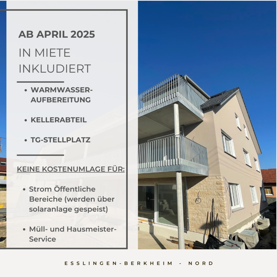 Schöne 2-Zimmer-DG Wohnung: NB, EBK, BLK, Keller u TG in 73734 in Esslingen