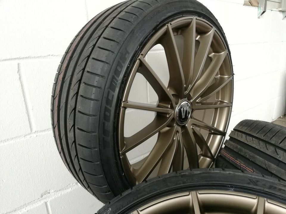 V1 Wheels V2 18 Zoll Bronze Allwetterreifen Ganzjahr Alufelgen Mercedes A Klasse W176 W245 B Klasse W246 C63 AMG C Klasse W204 Coupe Cabrio CLA 117 E Klasse W207 W212 VW Golf 5 6 7 8  Sportsvan Hybrid in Rodgau