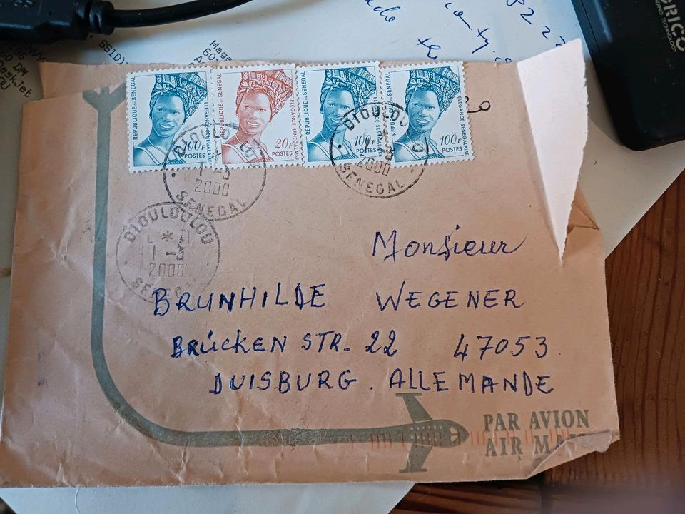 Senegal Briefmarken auf Umschlag (4 Stück) in Duisburg