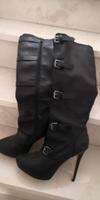 HIGH HEELS KUNSTLEDER Stiefel 41 schwarz Hessen - Laubach Vorschau