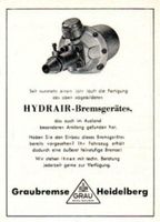 Graubremse - Heidelberg Werbeanzeige Reklame-Anzeige 1956 Baden-Württemberg - Steinen Vorschau